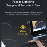 สายชาร์จข้อมูลเร็ว awei CL-125L Type-C / USB-C เป็น 8 พิน ความยาว: 1 เมตร