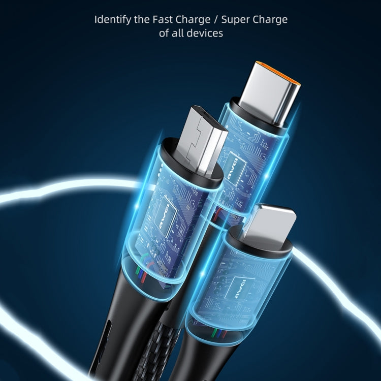 สายชาร์จข้อมูลเร็ว 3 in 1 awei CL-972 Type-C / USB-C + 8 พิน + Micro USB ความยาว: 1.2 เมตร