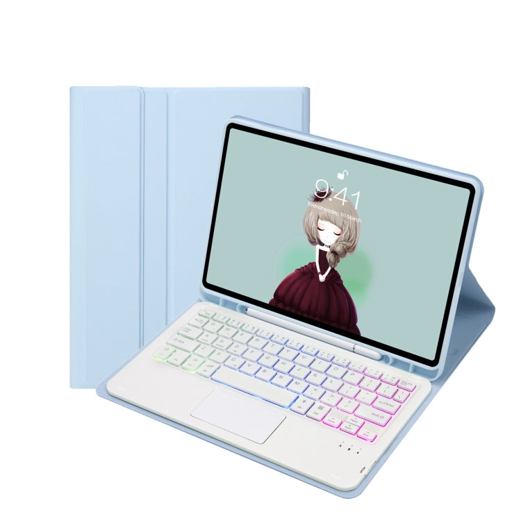 เคสหนังสำหรับแท็บเล็ต T07B-AS พร้อมช่องเสียบปากกา, แป้นพิมพ์บลูทูธแบบทัชแพดที่ให้ความรู้สึกเหมือนหนัง สำหรับ iPad 9.7 2018&2017 / Pro 9.7 / Air 2, สำหรับ iPad 10.2 2021&2020&2019/Air 2019/Pro 10.5, สำหรับ iPad Air 11 2025 / 2024 / Pro 11 2021&2020&2018