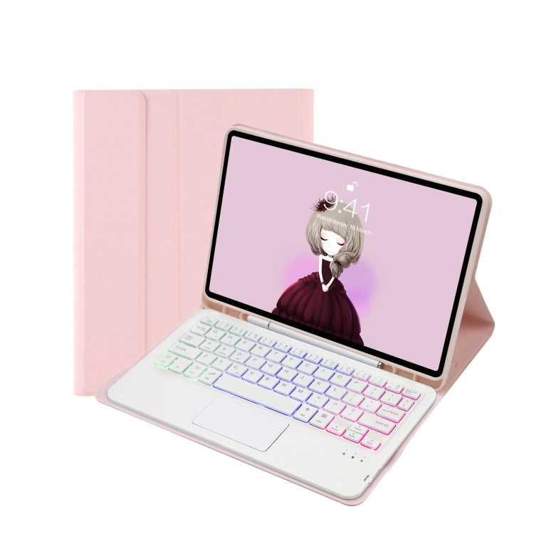 เคสหนังสำหรับแท็บเล็ต T07B-AS พร้อมช่องเสียบปากกา, แป้นพิมพ์บลูทูธแบบทัชแพดที่ให้ความรู้สึกเหมือนหนัง สำหรับ iPad 9.7 2018&2017 / Pro 9.7 / Air 2, สำหรับ iPad 10.2 2021&2020&2019/Air 2019/Pro 10.5, สำหรับ iPad Air 11 2025 / 2024 / Pro 11 2021&2020&2018