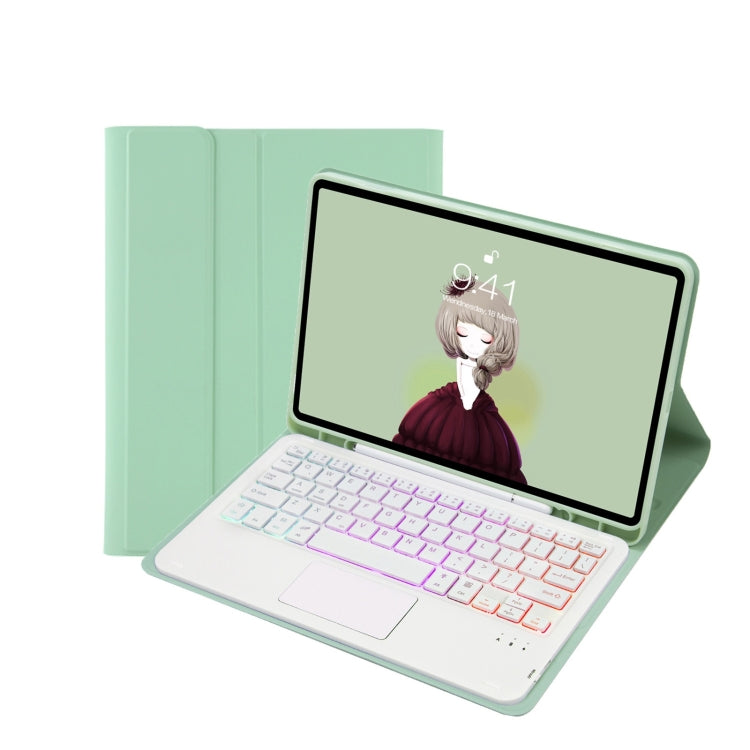 เคสหนังสำหรับแท็บเล็ต T07B-AS พร้อมช่องเสียบปากกา, แป้นพิมพ์บลูทูธแบบทัชแพดที่ให้ความรู้สึกเหมือนหนัง สำหรับ iPad 9.7 2018&2017 / Pro 9.7 / Air 2, สำหรับ iPad 10.2 2021&2020&2019/Air 2019/Pro 10.5, สำหรับ iPad Air 11 2025 / 2024 / Pro 11 2021&2020&2018