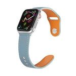 สายรัดนาฬิกาหนังพร้อมหัวเข็มขัดสีเงินแบบตะปูสำหรับ Apple Watch Series, 7 41มม. / 6&SE&5&4 40มม. / 3&2&1 38มม., 7 45มม. / 6&SE&5&4 44มม. / 3&2&1 42มม.