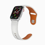 สายรัดนาฬิกาหนังพร้อมหัวเข็มขัดสีเงินแบบตะปูสำหรับ Apple Watch Series, 7 41มม. / 6&SE&5&4 40มม. / 3&2&1 38มม., 7 45มม. / 6&SE&5&4 44มม. / 3&2&1 42มม.