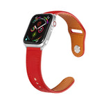 สายรัดนาฬิกาหนังพร้อมหัวเข็มขัดสีเงินแบบตะปูสำหรับ Apple Watch Series, 7 41มม. / 6&SE&5&4 40มม. / 3&2&1 38มม., 7 45มม. / 6&SE&5&4 44มม. / 3&2&1 42มม.