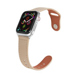 สายรัดนาฬิกาหนังพร้อมหัวเข็มขัดสีเงินแบบตะปูสำหรับ Apple Watch Series, 7 41มม. / 6&SE&5&4 40มม. / 3&2&1 38มม., 7 45มม. / 6&SE&5&4 44มม. / 3&2&1 42มม.