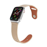 สายรัดนาฬิกาหนังพร้อมหัวเข็มขัดสีเงินแบบตะปูสำหรับ Apple Watch Series, 7 41มม. / 6&SE&5&4 40มม. / 3&2&1 38มม., 7 45มม. / 6&SE&5&4 44มม. / 3&2&1 42มม.