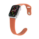 สายรัดนาฬิกาหนังพร้อมหัวเข็มขัดสีเงินแบบตะปูสำหรับ Apple Watch Series, 7 41มม. / 6&SE&5&4 40มม. / 3&2&1 38มม., 7 45มม. / 6&SE&5&4 44มม. / 3&2&1 42มม.