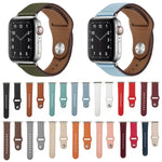 สายรัดนาฬิกาหนังพร้อมหัวเข็มขัดสีเงินแบบตะปูสำหรับ Apple Watch Series, 7 41มม. / 6&SE&5&4 40มม. / 3&2&1 38มม., 7 45มม. / 6&SE&5&4 44มม. / 3&2&1 42มม.