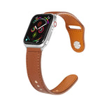 สายรัดนาฬิกาหนังพร้อมหัวเข็มขัดสีเงินแบบตะปูสำหรับ Apple Watch Series, 7 41มม. / 6&SE&5&4 40มม. / 3&2&1 38มม., 7 45มม. / 6&SE&5&4 44มม. / 3&2&1 42มม.