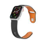 สายรัดนาฬิกาหนังพร้อมหัวเข็มขัดสีเงินแบบตะปูสำหรับ Apple Watch Series, 7 41มม. / 6&SE&5&4 40มม. / 3&2&1 38มม., 7 45มม. / 6&SE&5&4 44มม. / 3&2&1 42มม.