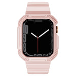 สายรัดนาฬิกาซิลิโคนลายคาร์บอนไฟเบอร์แบบบูรณาการสำหรับ Apple Watch Series, 7 41มม. / 6&SE&5&4 40มม. / 3&2&1 38มม., 7 45มม. / 6&SE&5&4 44มม. / 3&2&1 42มม.
