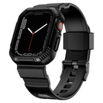 สายรัดนาฬิกาซิลิโคนลายคาร์บอนไฟเบอร์แบบบูรณาการสำหรับ Apple Watch Series, 7 41มม. / 6&SE&5&4 40มม. / 3&2&1 38มม., 7 45มม. / 6&SE&5&4 44มม. / 3&2&1 42มม.