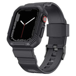 สายรัดนาฬิกาซิลิโคนลายคาร์บอนไฟเบอร์แบบบูรณาการสำหรับ Apple Watch Series, 7 41มม. / 6&SE&5&4 40มม. / 3&2&1 38มม., 7 45มม. / 6&SE&5&4 44มม. / 3&2&1 42มม.