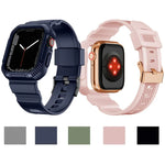 สายรัดนาฬิกาซิลิโคนลายคาร์บอนไฟเบอร์แบบบูรณาการสำหรับ Apple Watch Series, 7 41มม. / 6&SE&5&4 40มม. / 3&2&1 38มม., 7 45มม. / 6&SE&5&4 44มม. / 3&2&1 42มม.