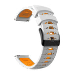 สายซิลิโคนรูสามแถวรูปทรงสี่เหลี่ยมคางหมู สำหรับ Samsung Galaxy Watch 4 / Watch4 Classic, Samsung Galaxy Watch ขนาด 42 มม., Samsung Galaxy Watch ขนาด 46 มม., Samsung Galaxy Watch Active