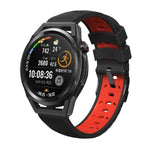 สายซิลิโคนรูสามแถวรูปทรงสี่เหลี่ยมคางหมู สำหรับ Samsung Galaxy Watch 4 / Watch4 Classic, Samsung Galaxy Watch ขนาด 42 มม., Samsung Galaxy Watch ขนาด 46 มม., Samsung Galaxy Watch Active