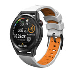 สายซิลิโคนรูสามแถวรูปทรงสี่เหลี่ยมคางหมู สำหรับ Samsung Galaxy Watch 4 / Watch4 Classic, Samsung Galaxy Watch ขนาด 42 มม., Samsung Galaxy Watch ขนาด 46 มม., Samsung Galaxy Watch Active
