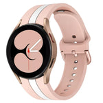สายซิลิโคนลายเส้นแนวตั้งสามเส้นสองสี สำหรับ Samsung Galaxy Watch4 ขนาด 40/44 มม. / Watch4 Classic ขนาด 42/46 มม.
