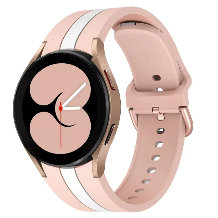 สายซิลิโคนลายเส้นแนวตั้งสามเส้นสองสี สำหรับ Samsung Galaxy Watch4 ขนาด 40/44 มม. / Watch4 Classic ขนาด 42/46 มม.
