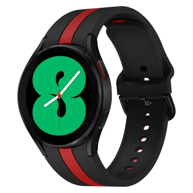 สายซิลิโคนลายเส้นแนวตั้งสามเส้นสองสี สำหรับ Samsung Galaxy Watch4 ขนาด 40/44 มม. / Watch4 Classic ขนาด 42/46 มม.