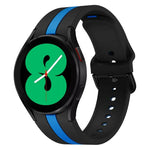 สายซิลิโคนลายเส้นแนวตั้งสามเส้นสองสี สำหรับ Samsung Galaxy Watch4 ขนาด 40/44 มม. / Watch4 Classic ขนาด 42/46 มม.
