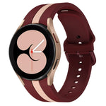 สายซิลิโคนลายเส้นแนวตั้งสามเส้นสองสี สำหรับ Samsung Galaxy Watch4 ขนาด 40/44 มม. / Watch4 Classic ขนาด 42/46 มม.