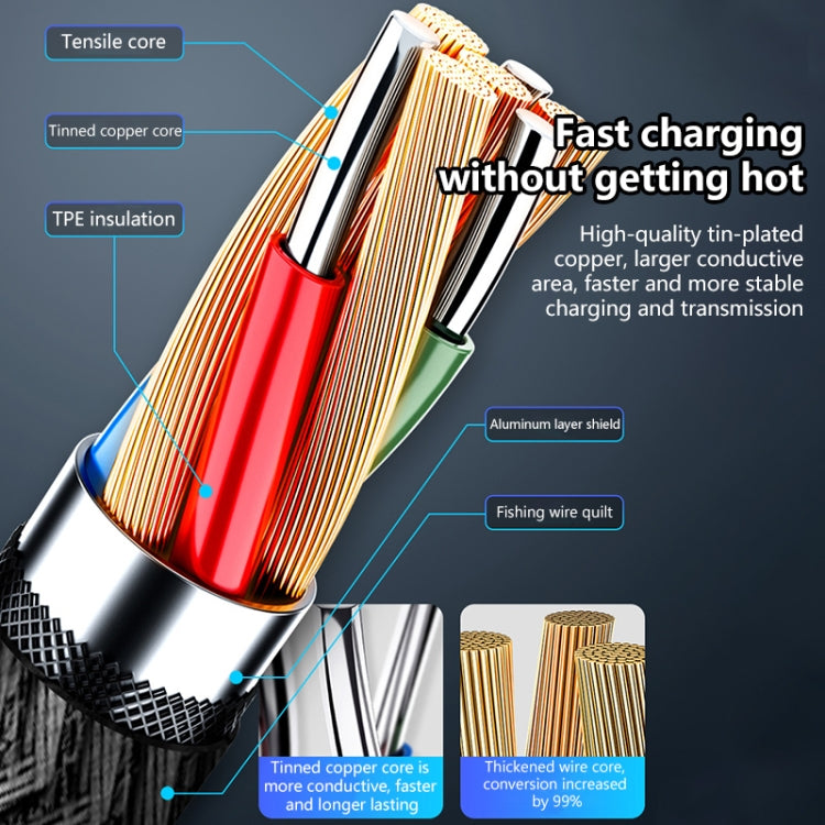 สายชาร์จ USB ลายสักความงาม 5A ความยาวสาย: 1 เมตร USB-C / Type-C, Micro USB, 8 พิน
