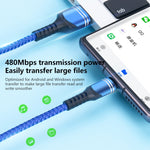 สายชาร์จ USB ลายถัก 6A ความยาวสาย: 1 เมตร USB-C / Type-C, Micro USB, 8 พิน