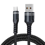 สายชาร์จ USB ลายถัก 6A ความยาวสาย: 1 เมตร USB-C / Type-C, Micro USB, 8 พิน