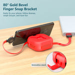 สายชาร์จโทรศัพท์แบบยืดหด 3 in 1 USB เป็น 8 พิน + Micro USB + USB-C / Type-C พร้อมที่วางโทรศัพท์มือถือ