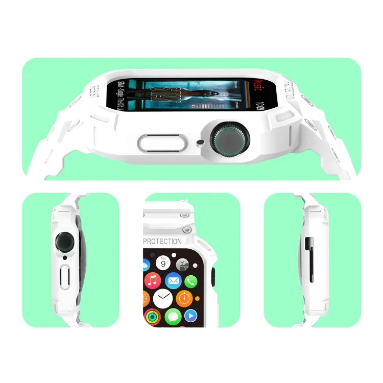 สายรัดนาฬิกา TPU แบบบูรณาการสำหรับ Apple Watch Series, 7 41มม. / 6&SE&5&4 40มม. / 3&2&1 38มม., 7 45มม. / 6&SE&5&4 44มม. / 3&2&1 42มม.