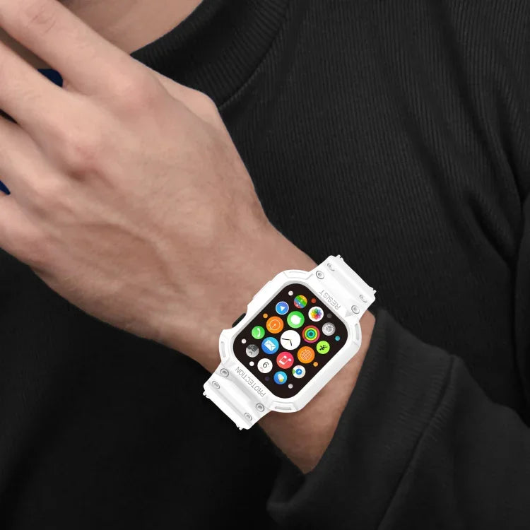 สายรัดนาฬิกา TPU แบบบูรณาการสำหรับ Apple Watch Series, 7 41มม. / 6&SE&5&4 40มม. / 3&2&1 38มม., 7 45มม. / 6&SE&5&4 44มม. / 3&2&1 42มม.