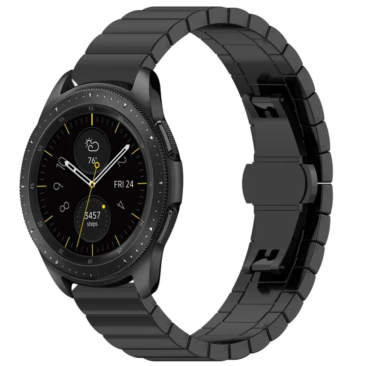 สายสแตนเลสหัวเข็มขัดรูปผีเสื้อ 46mm สำหรับ Galaxy Watch
