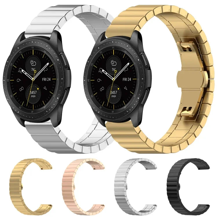 สายสแตนเลสหัวเข็มขัดรูปผีเสื้อ 46mm สำหรับ Galaxy Watch