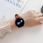 สายรัดนาฬิกาหนังแท้เย็บตะเข็บหัวเข็มขัดรูปผีเสื้อ สำหรับ Samsung Galaxy Watch4 ขนาด 20 มม. สำหรับ Huawei Watch GT 3 Pro ขนาด 22 มม.