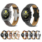 สายรัดนาฬิกาหนังแท้เย็บตะเข็บหัวเข็มขัดรูปผีเสื้อ สำหรับ Samsung Galaxy Watch4 ขนาด 20 มม. สำหรับ Huawei Watch GT 3 Pro ขนาด 22 มม.