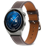 สายรัดนาฬิกาหนังแท้ทอเรียบ สำหรับ Samsung Galaxy Watch4 ขนาด 20 มม. สำหรับ Huawei Watch GT 3 Pro ขนาด 22 มม.