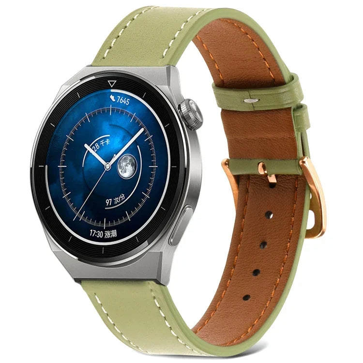 สายรัดนาฬิกาหนังแท้ทอเรียบ สำหรับ Samsung Galaxy Watch4 ขนาด 20 มม. สำหรับ Huawei Watch GT 3 Pro ขนาด 22 มม.