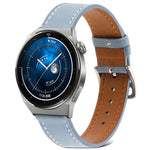 สายรัดนาฬิกาหนังแท้ทอเรียบ สำหรับ Samsung Galaxy Watch4 ขนาด 20 มม. สำหรับ Huawei Watch GT 3 Pro ขนาด 22 มม.