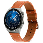 สายรัดนาฬิกาหนังแท้ทอเรียบ สำหรับ Samsung Galaxy Watch4 ขนาด 20 มม. สำหรับ Huawei Watch GT 3 Pro ขนาด 22 มม.