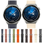 สายรัดนาฬิกาหนังแท้ทอเรียบ สำหรับ Samsung Galaxy Watch4 ขนาด 20 มม. สำหรับ Huawei Watch GT 3 Pro ขนาด 22 มม.