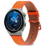 สายรัดนาฬิกาหนังแท้ทอเรียบ สำหรับ Samsung Galaxy Watch4 ขนาด 20 มม. สำหรับ Huawei Watch GT 3 Pro ขนาด 22 มม.