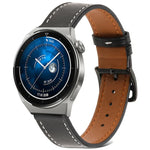 สายรัดนาฬิกาหนังแท้ทอเรียบ สำหรับ Samsung Galaxy Watch4 ขนาด 20 มม. สำหรับ Huawei Watch GT 3 Pro ขนาด 22 มม.