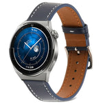 สายรัดนาฬิกาหนังแท้ทอเรียบ สำหรับ Samsung Galaxy Watch4 ขนาด 20 มม. สำหรับ Huawei Watch GT 3 Pro ขนาด 22 มม.