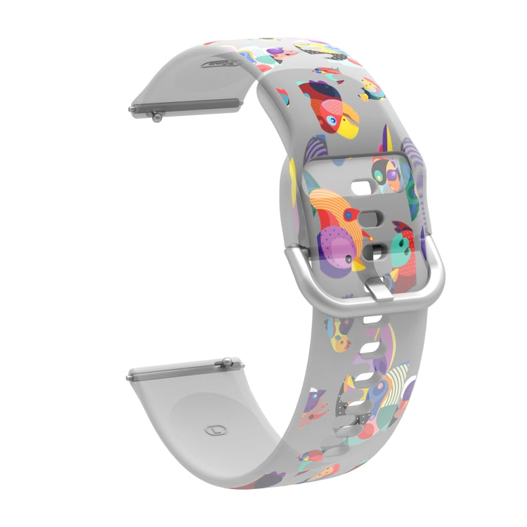 สายรัดนาฬิกาซิลิโคน TPU พิมพ์ลายใส สำหรับ Samsung Galaxy Watch4 ขนาด 20 มม. สำหรับ Huawei Watch GT 3 Pro ขนาด 22 มม.