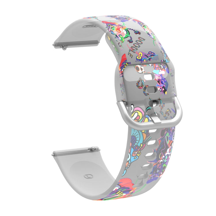สายรัดนาฬิกาซิลิโคน TPU พิมพ์ลายใส สำหรับ Samsung Galaxy Watch4 ขนาด 20 มม. สำหรับ Huawei Watch GT 3 Pro ขนาด 22 มม.