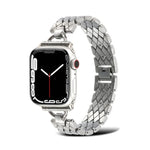 สายรัดนาฬิกาโลหะรูปทรงเพชร D-shaped สำหรับ Apple Watch Series, 7 45มม. / 6&SE&5&4 44มม. / 3&2&1 42มม., 7 41มม. / 6&SE&5&4 40มม. / 3&2&1 38มม.