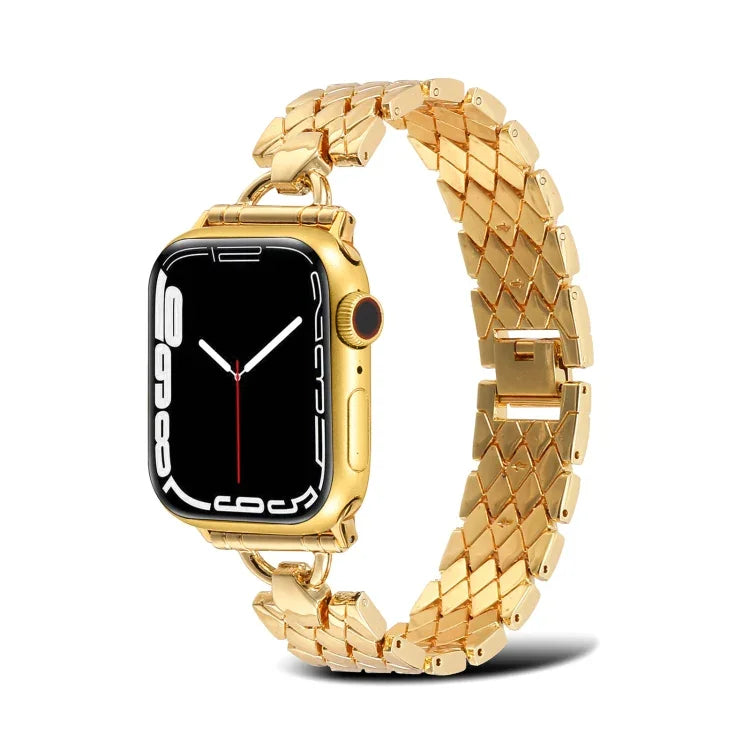 สายรัดนาฬิกาโลหะรูปทรงเพชร D-shaped สำหรับ Apple Watch Series, 7 45มม. / 6&SE&5&4 44มม. / 3&2&1 42มม., 7 41มม. / 6&SE&5&4 40มม. / 3&2&1 38มม.