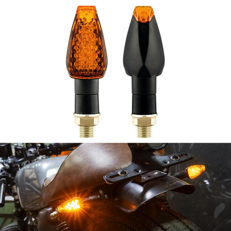 2 PCS KC025 Motorcycle 14LED Turn Signal Light, KC025(Black Shell + Yellow Lens), KC025(Black Shell + Transparent Black Lenses)