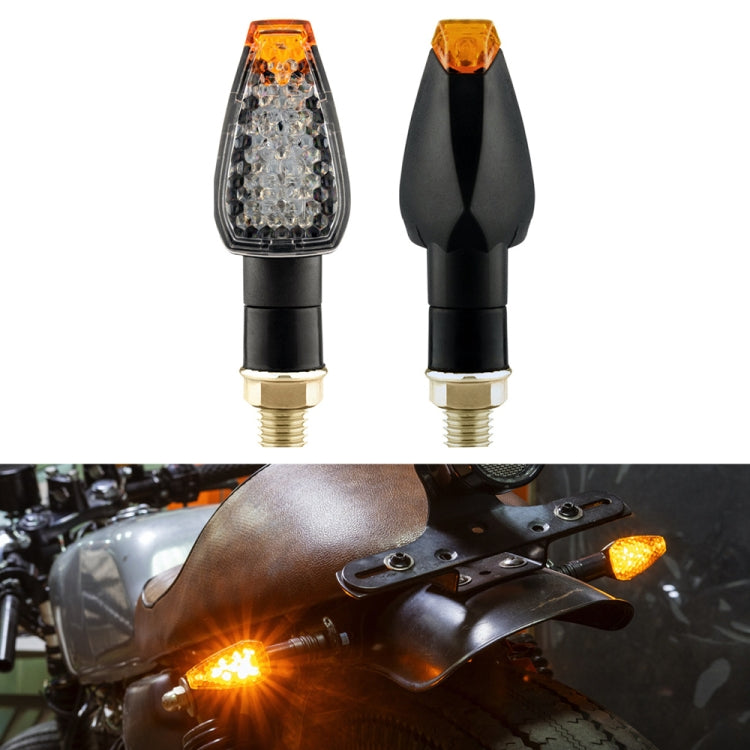 2 PCS KC025 Motorcycle 14LED Turn Signal Light, KC025(Black Shell + Yellow Lens), KC025(Black Shell + Transparent Black Lenses)